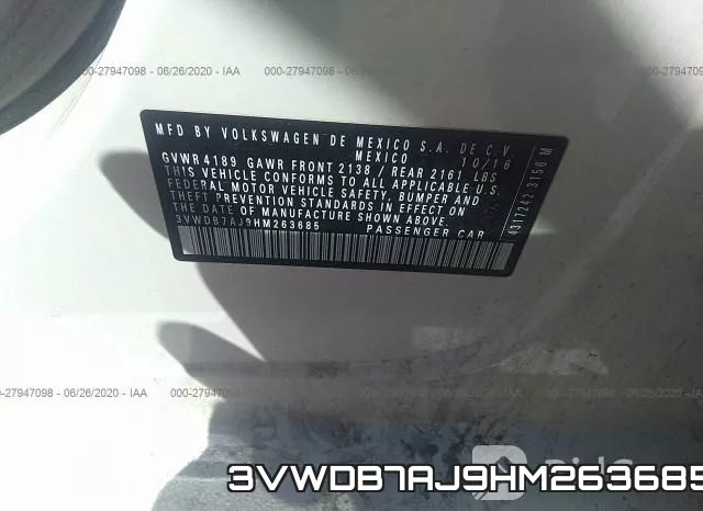 3VWDB7AJ9HM263685 фото 10