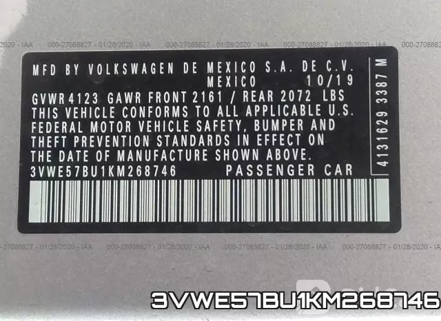 3VWE57BU1KM268746 фото 10