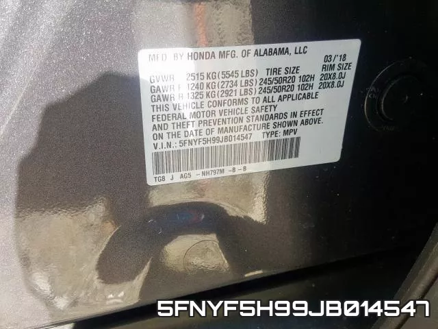 5FNYF5H99JB014547 фото 2