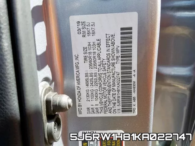 5J6RW1H81KA022747 фото 2