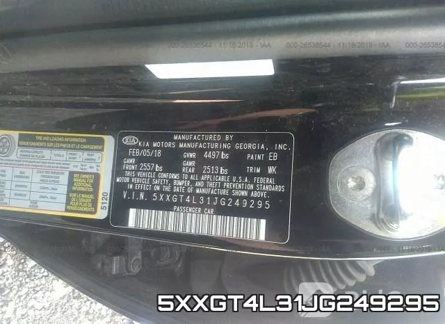5XXGT4L31JG249295 фото 10