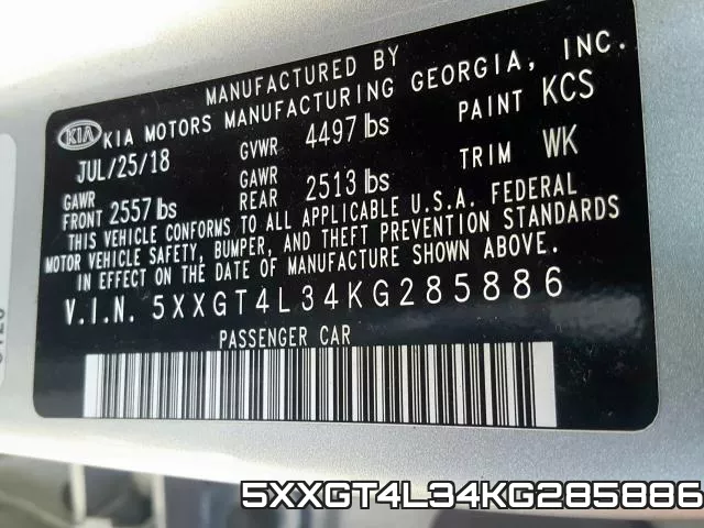 5XXGT4L34KG285886 фото 2