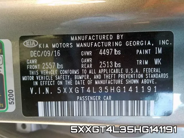 5XXGT4L35HG141191 фото 2