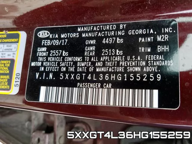 5XXGT4L36HG155259 фото 2