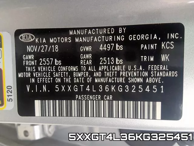 5XXGT4L36KG325451 фото 2