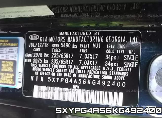 5XYPG4A56KG492400 фото 10