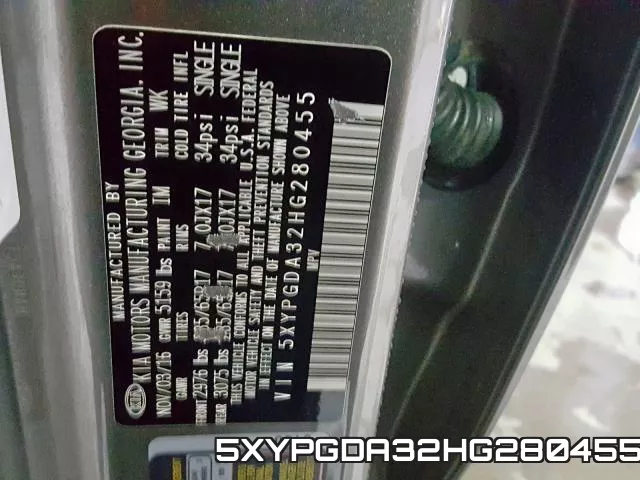 5XYPGDA32HG280455 фото 2