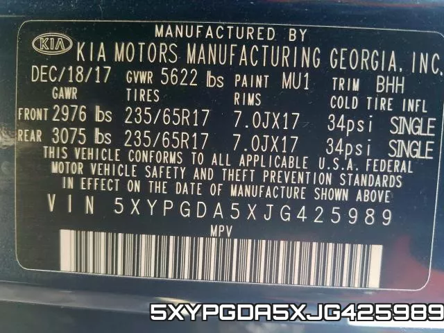 5XYPGDA5XJG425989 фото 2