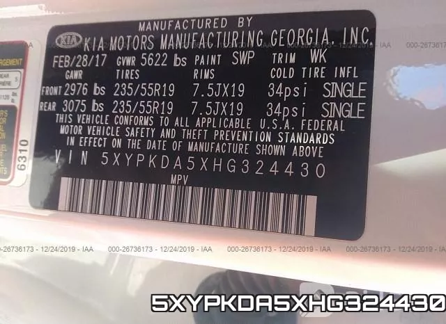 5XYPKDA5XHG324430 фото 10