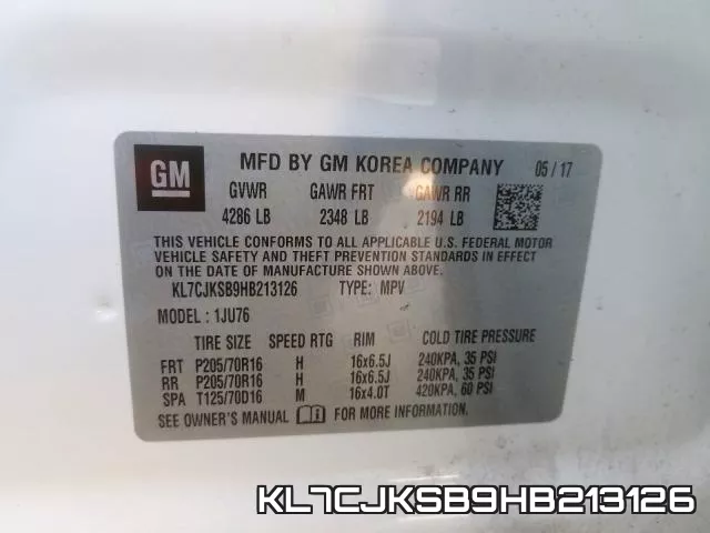 KL7CJKSB9HB213126 фото 2