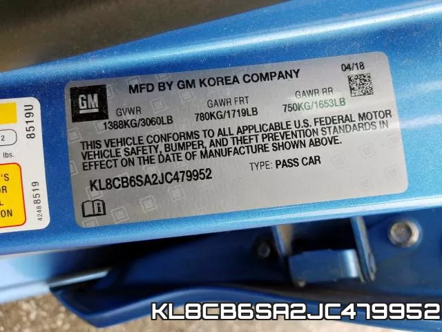 KL8CB6SA2JC479952 фото 2