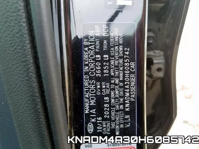 KNADM4A30H6085742 фото 2