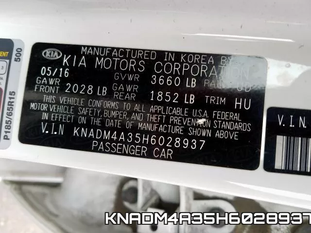 KNADM4A35H6028937 фото 2