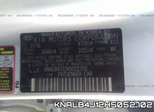 KNALB4J12H5052702 фото 10