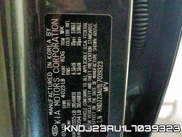 KNDJ23AU1L7039323 фото 2