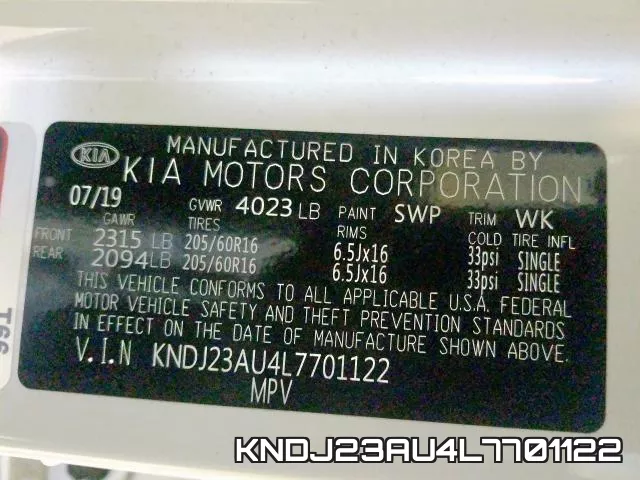 KNDJ23AU4L7701122 фото 2