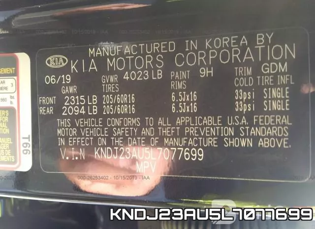 KNDJ23AU5L7077699 фото 10