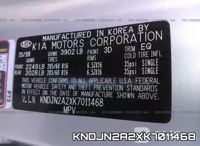 KNDJN2A2XK7011468 фото 10