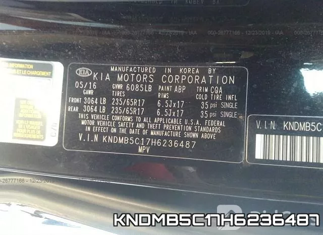 KNDMB5C17H6236487 фото 10