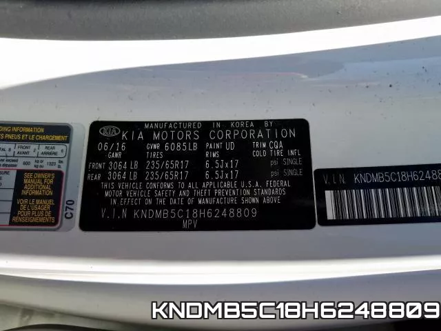 KNDMB5C18H6248809 фото 2