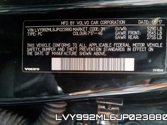 LVY992ML6JP023880 фото 2