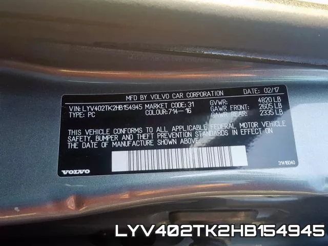 LYV402TK2HB154945 фото 2