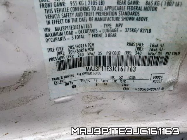 MAJ3P1TE3JC161163 фото 2