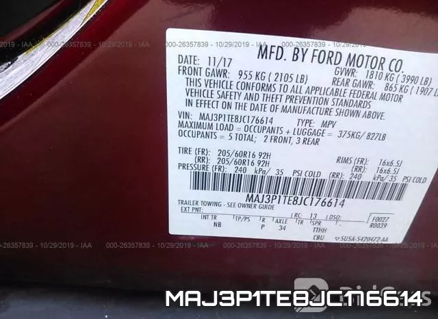 MAJ3P1TE8JC176614 фото 10