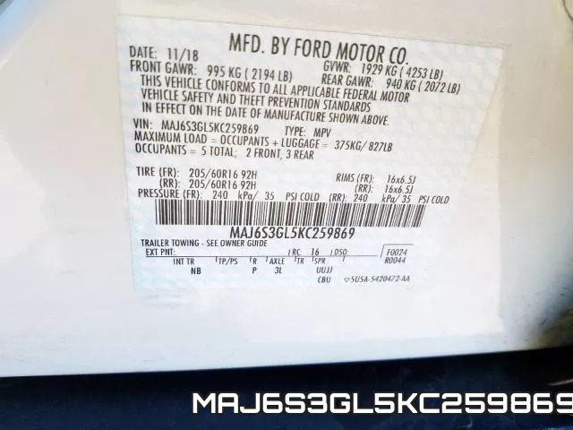 MAJ6S3GL5KC259869 фото 2