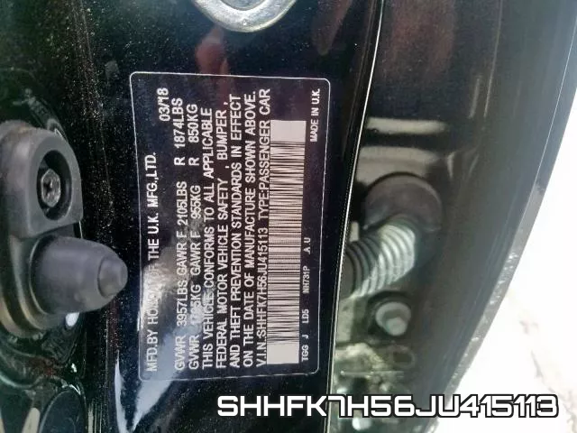 SHHFK7H56JU415113 фото 2