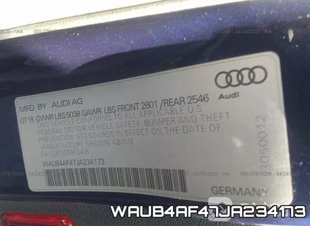 WAUB4AF47JA234173 фото 10