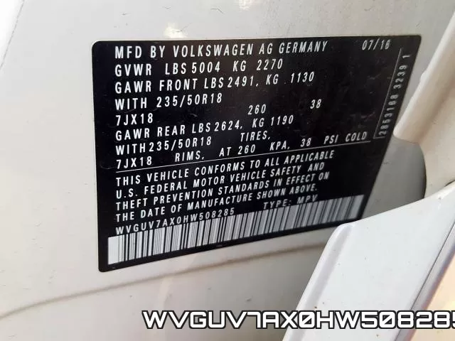 WVGUV7AX0HW508285 фото 2