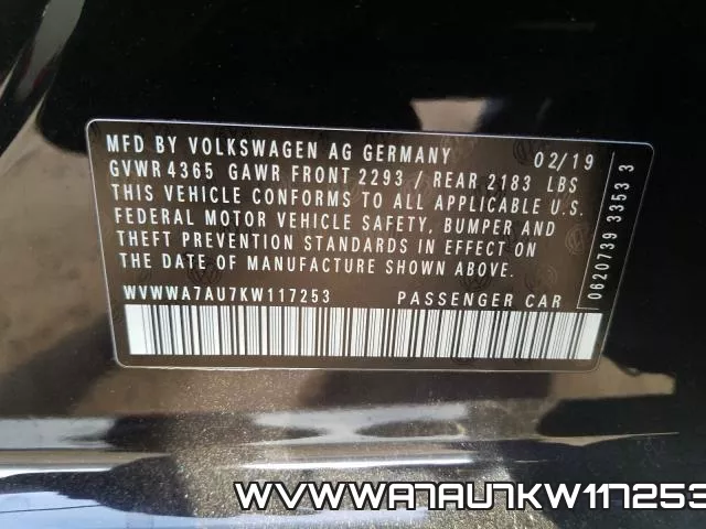 WVWWA7AU7KW117253 фото 2