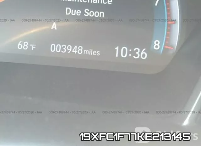 19XFC1F77KE213145 фото 8
