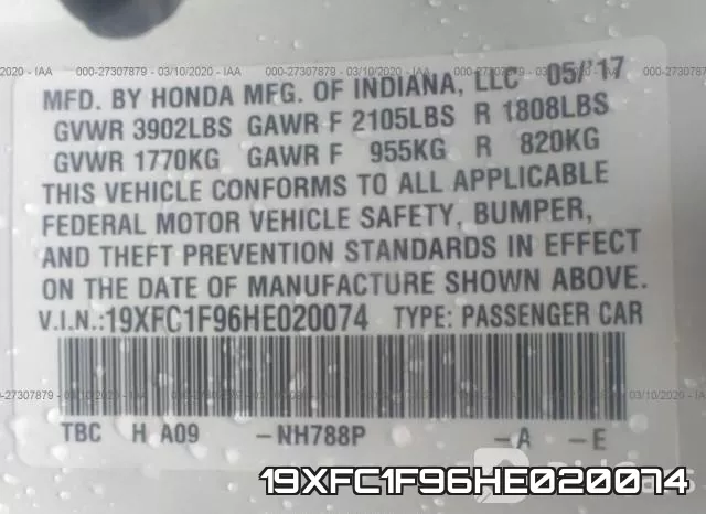 19XFC1F96HE020074 фото 10