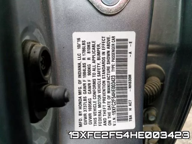 19XFC2F54HE003423 фото 2