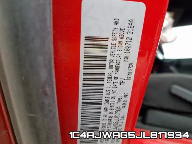1C4AJWAG5JL817934 фото 2