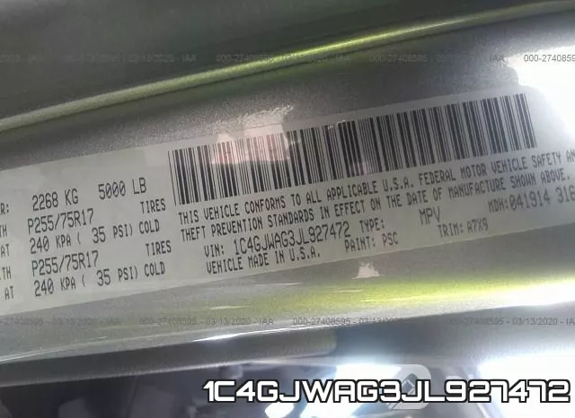 1C4GJWAG3JL927472 фото 10