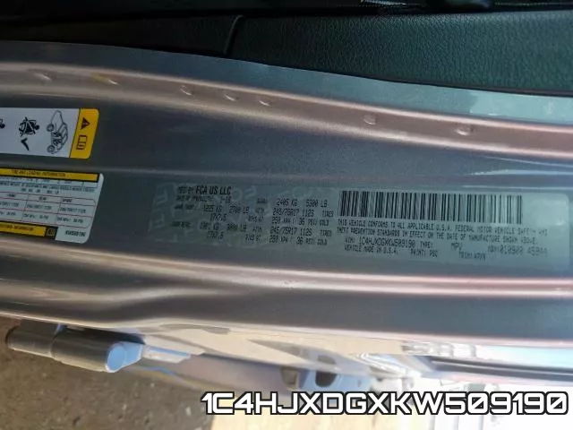 1C4HJXDGXKW509190 фото 2