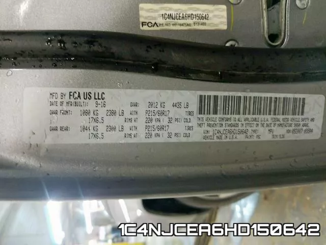 1C4NJCEA6HD150642 фото 2