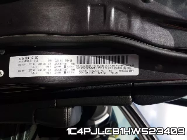 1C4PJLCB1HW523403 фото 2
