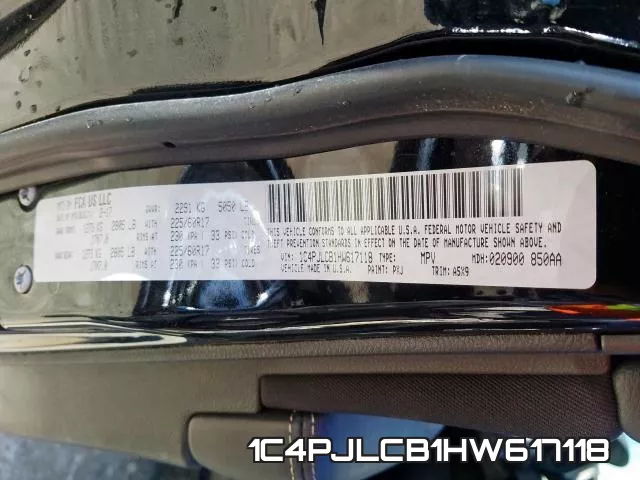 1C4PJLCB1HW617118 фото 2