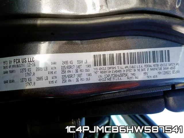 1C4PJMCB6HW587541 фото 2