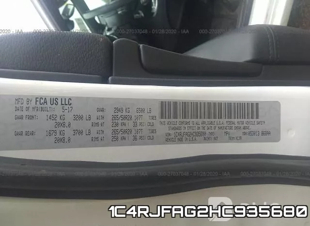 1C4RJFAG2HC935680 фото 10