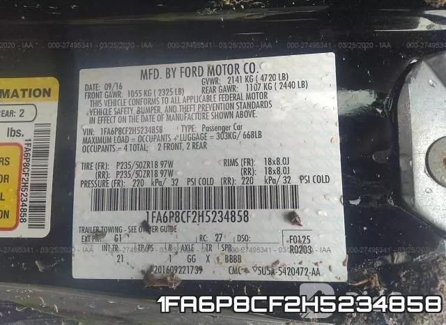 1FA6P8CF2H5234858 фото 10
