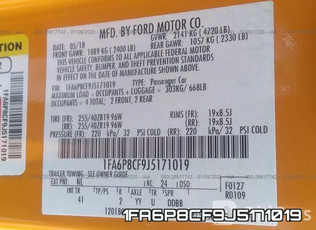 1FA6P8CF9J5171019 фото 10