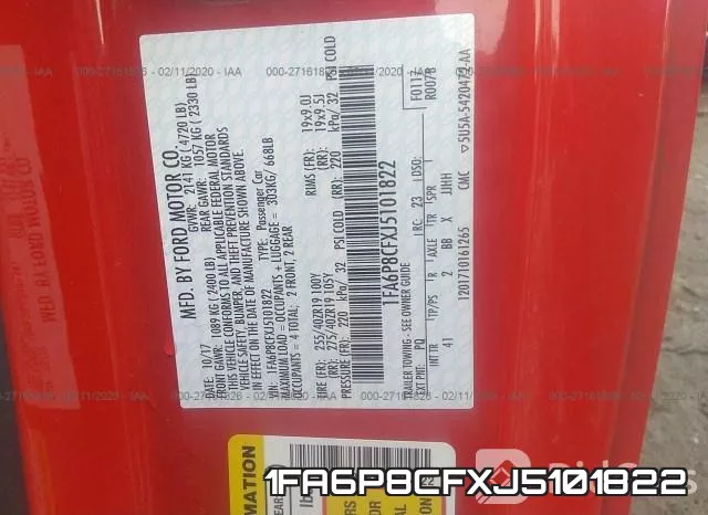 1FA6P8CFXJ5101822 фото 10