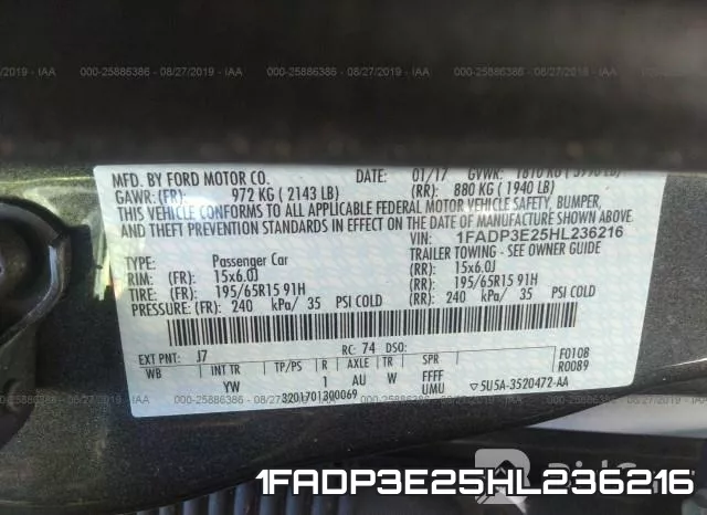 1FADP3E25HL236216 фото 10