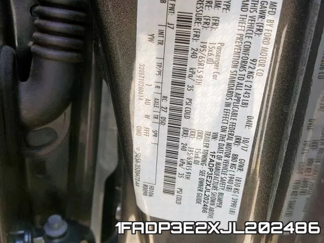 1FADP3E2XJL202486 фото 2