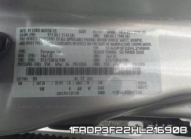 1FADP3F22HL216908 фото 10